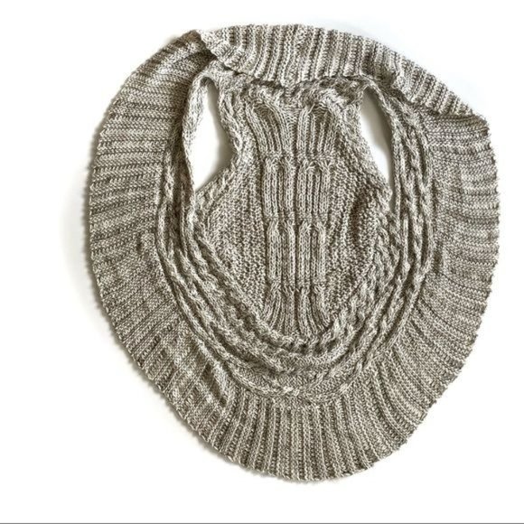 RXB Oatmeal Sleeveless Open Sweater Cardigan - L - Picture 5 of 5